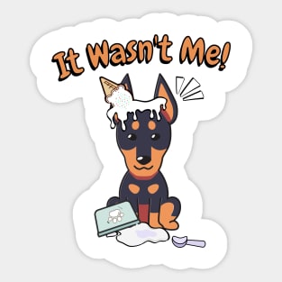 Funny alsatian got caught stealing ice cream Sticker